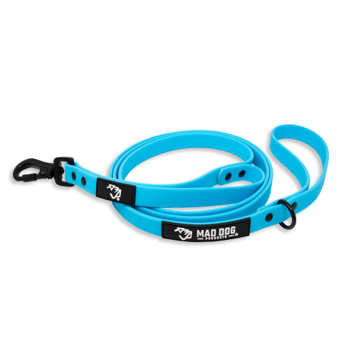 Biothane Dog Leash  w/ Short Handle For Control by Mad Dog Products – .75″ x 6 foot Clip Leash